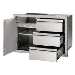 Module Encastrable 3 Tiroirs + 1 Porte Pour Cuisine D'extérieur Napoleon