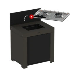 Modulo Table De Cuisson Master 2 Brûleurs - Coloris Gris Cargo - Pour Cuisine D'extérieur ENO 17 Modulo Table De Cuisson Master 2 Brûleurs - Coloris Gris Cargo - Pour Cuisine D'extérieur ENO -Grill Passion Promos Boutique modulo noir plaque