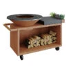 Brasero Plancha OFYR Island PRO Corten 100 Céramique Gris Anthracite + Housse Offerte