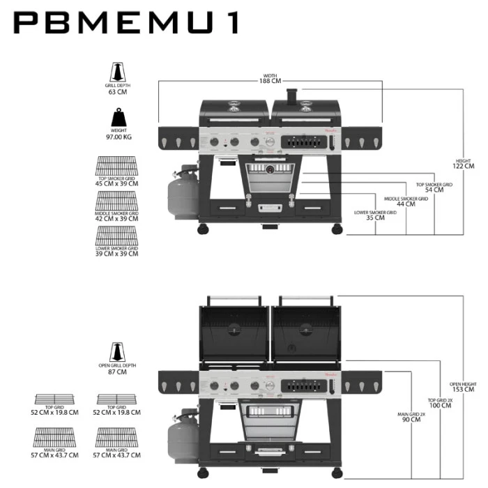 Barbecue Pit Boss MEMPHIS ULTIMATE Mixte Gaz, Charbon Et Fumoir électrique 2 Barbecue Pit Boss MEMPHIS ULTIMATE Mixte Gaz, Charbon Et Fumoir électrique – Image 2