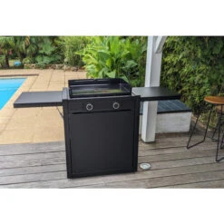 Pack Plancha à Gaz Forge Adour MODERN 60 Acier Noir + Chariot -Grill Passion Promos Boutique plancha forge adour modern 60 acier sur chariot 2 1