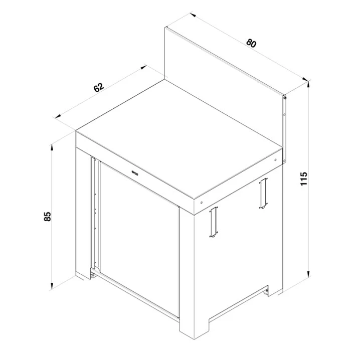Modulo Plan De Travail - Gris Acier - Cuisine D'extérieur ENO 4 Modulo Plan De Travail - Gris Acier - Cuisine D'extérieur ENO – Image 4