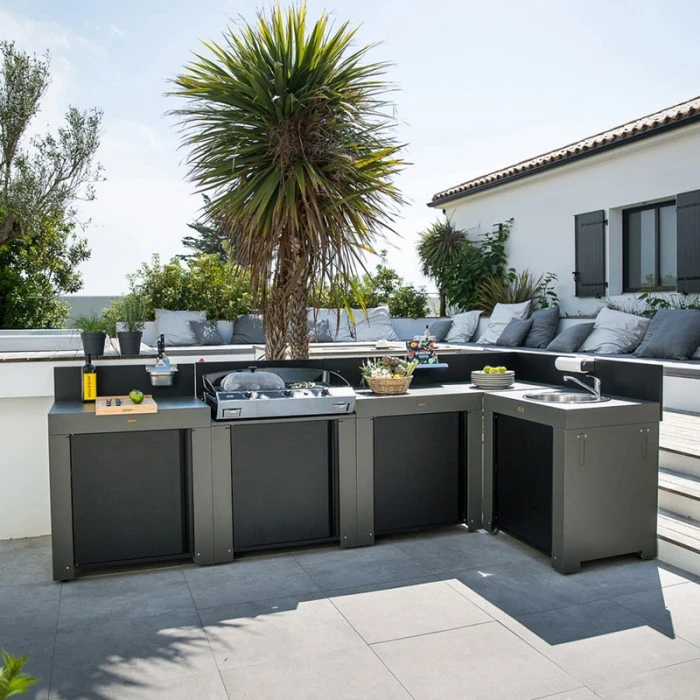 Modulo Plan De Travail - Gris Acier - Cuisine D'extérieur ENO 6 Modulo Plan De Travail - Gris Acier - Cuisine D'extérieur ENO – Image 6