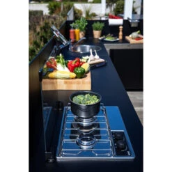 Modulo Table De Cuisson Master 2 Brûleurs - Coloris Inox Et Noir - Pour Cuisine D'extérieur ENO -Grill Passion Promos Boutique pmod8506 a1 modulo master noir et inox eno melanie chaigneau min